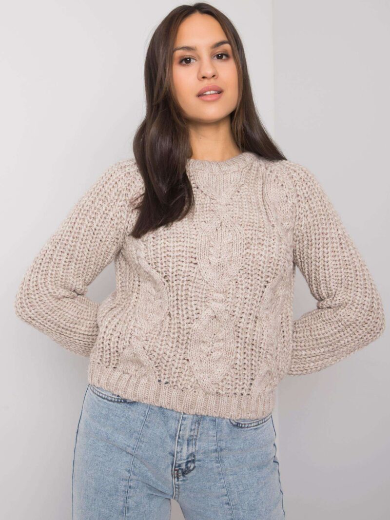 Beżowy sweter damski