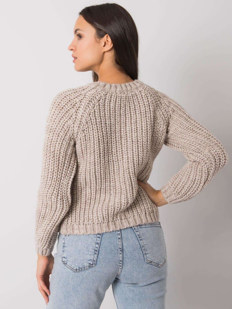 Beżowy sweter damski - obrazek 2