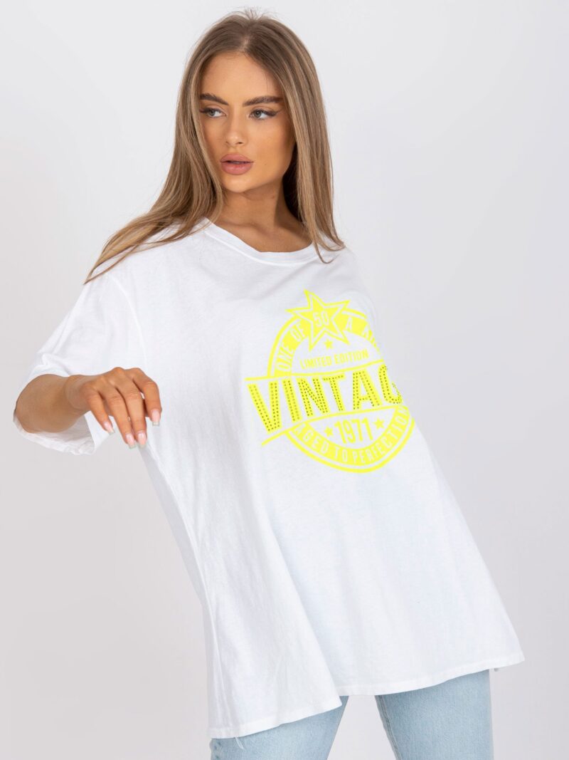 Biała koszulka oversize - obrazek 3