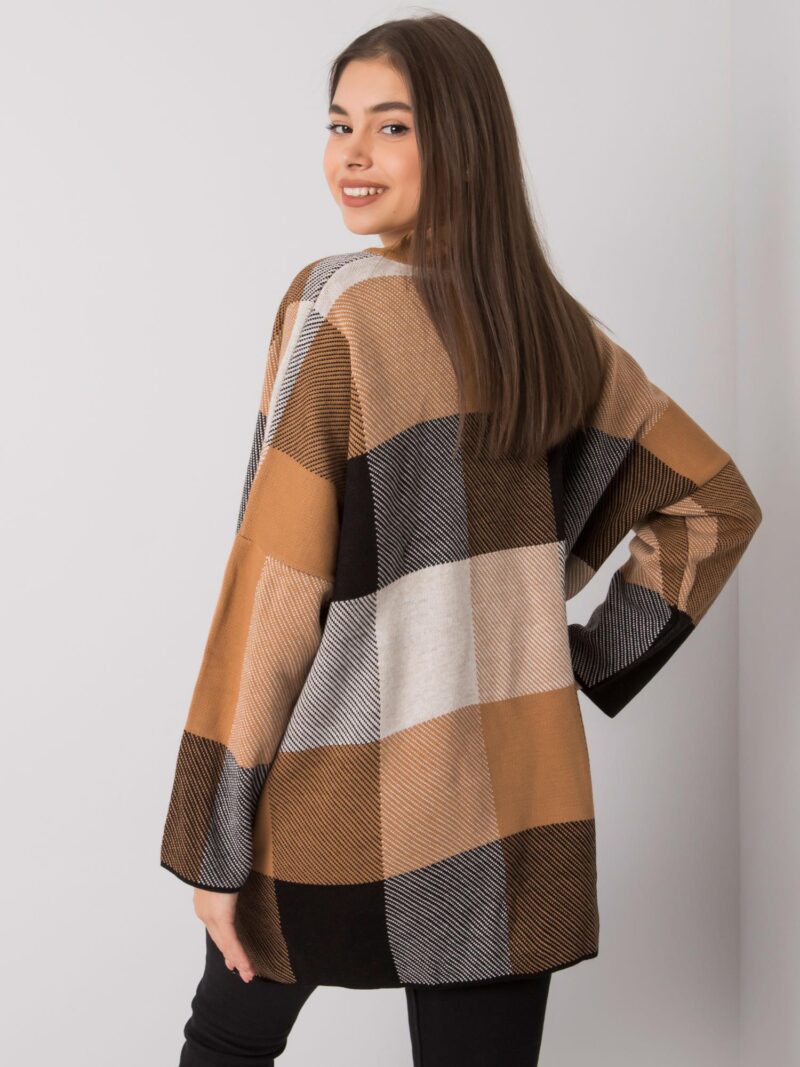 Damski sweter w kratę - obrazek 2