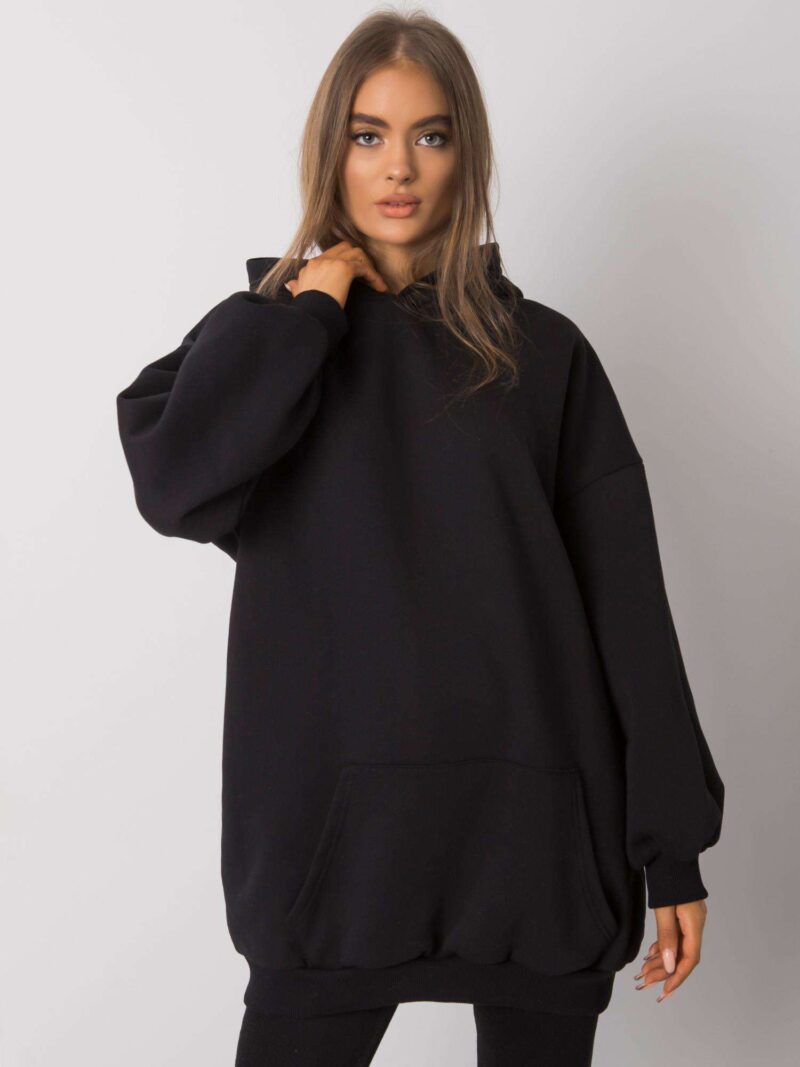 Czarna bluza oversize z kapturem