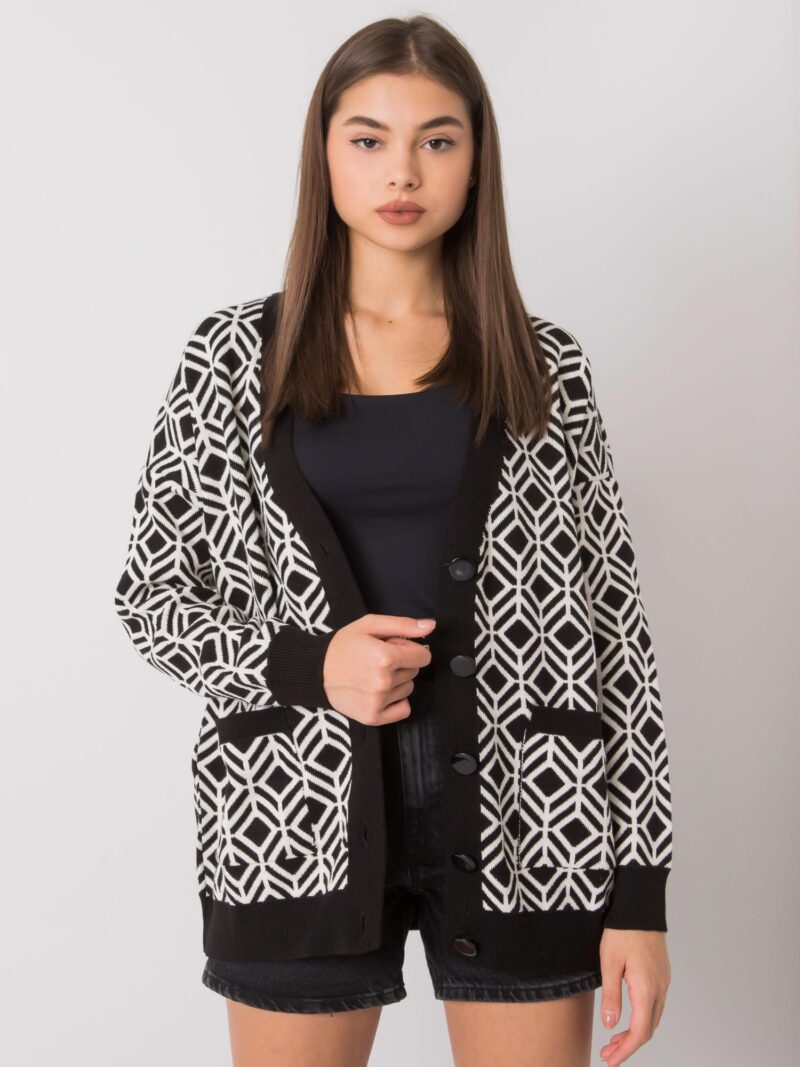 Sweter rozpinany we wzory