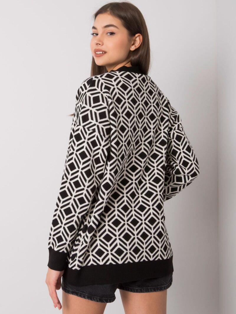 Sweter rozpinany we wzory - obrazek 2
