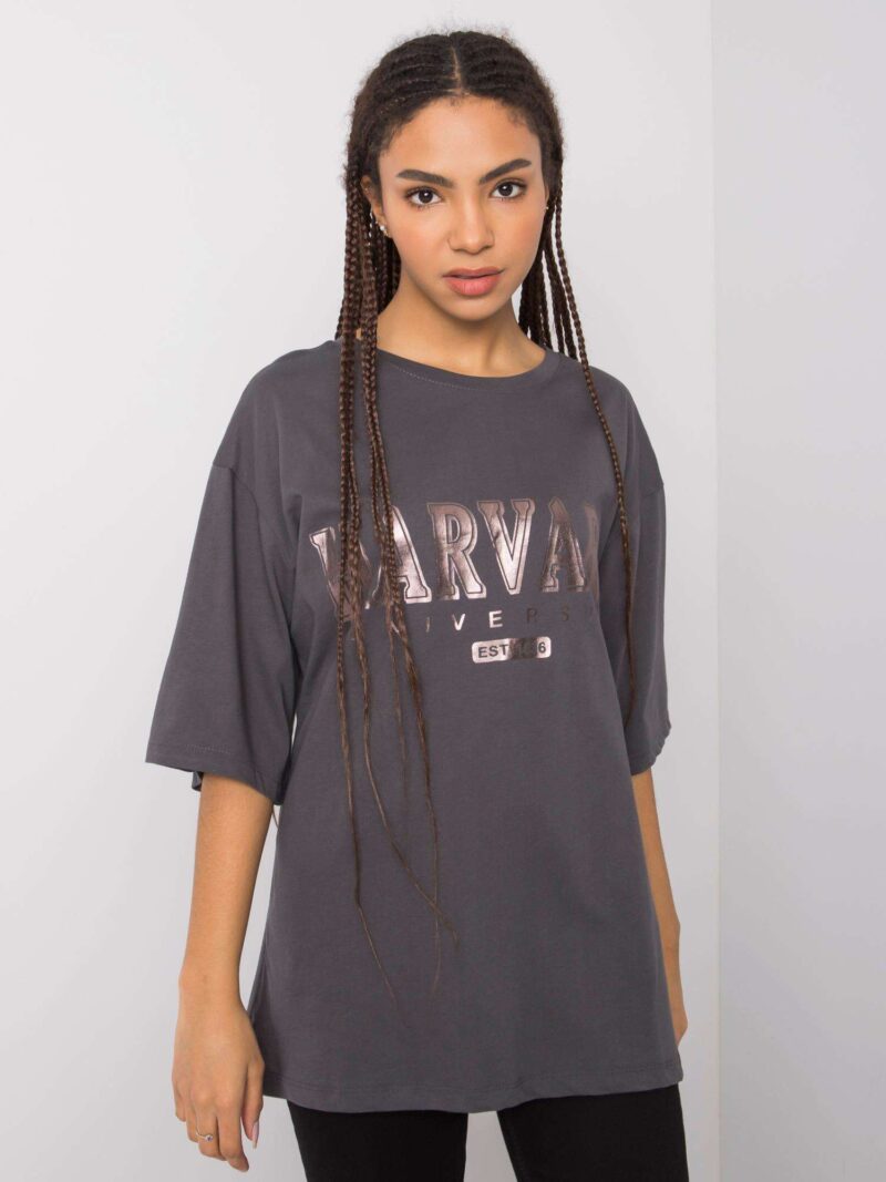 T-shirt oversize z nadrukiem