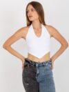 biały top z dekoltem V