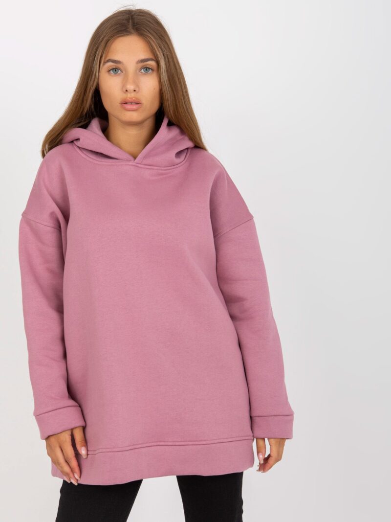 Różowa bluza oversize z kapturem - obrazek 2
