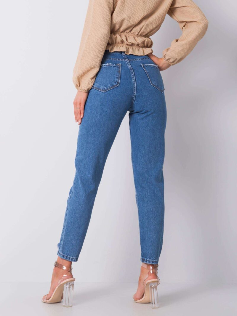 Niebieskie jeansy mom fit - obrazek 3