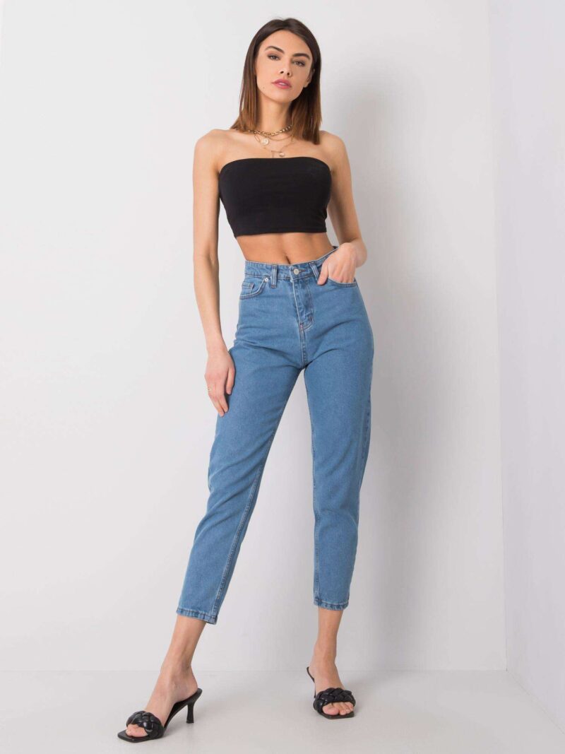 Jeansy damskie 7/8 z wyższym stanem
