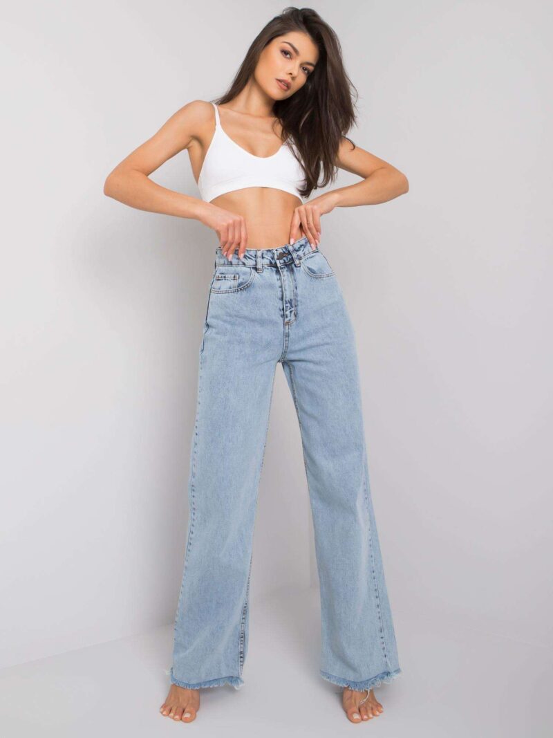 Jeansy wide leg z wysokim stanem - obrazek 2