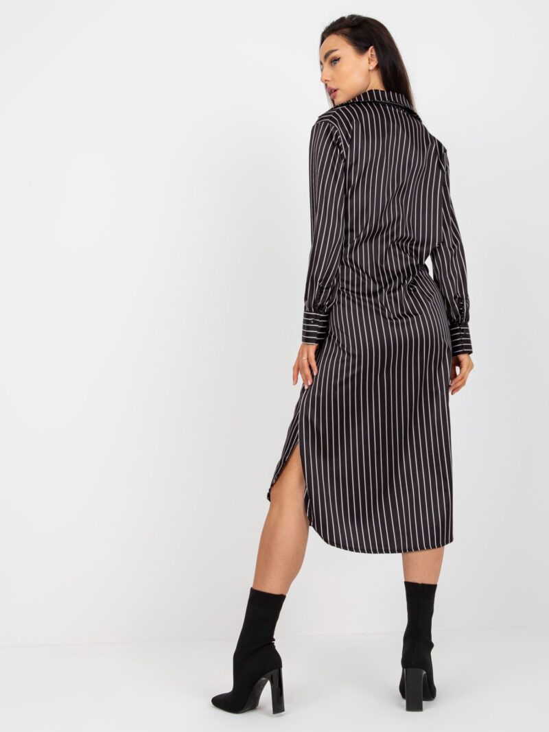 Czarna sukienka koszulowa oversize - obrazek 5