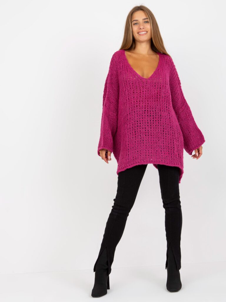 fioletowy sweter damski