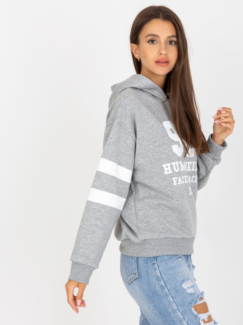 Szara bluza z kapturem - obrazek 5