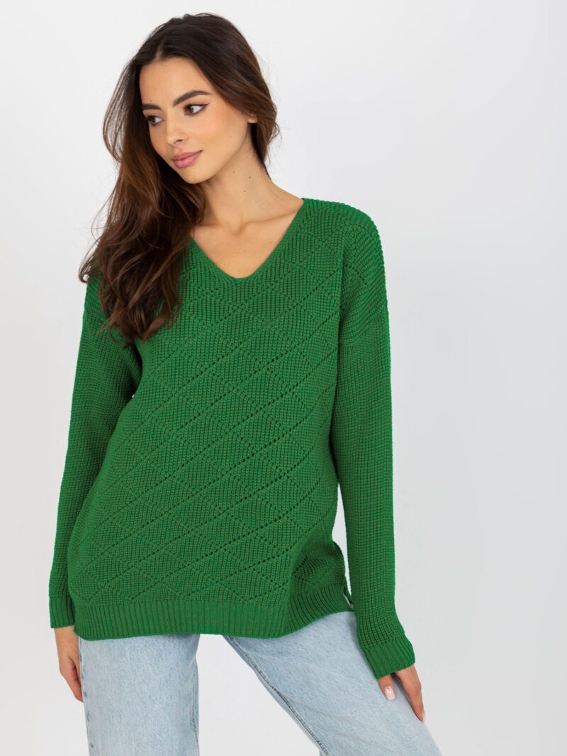 zielony sweter damski