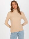 brązowy sweter damski w prążek