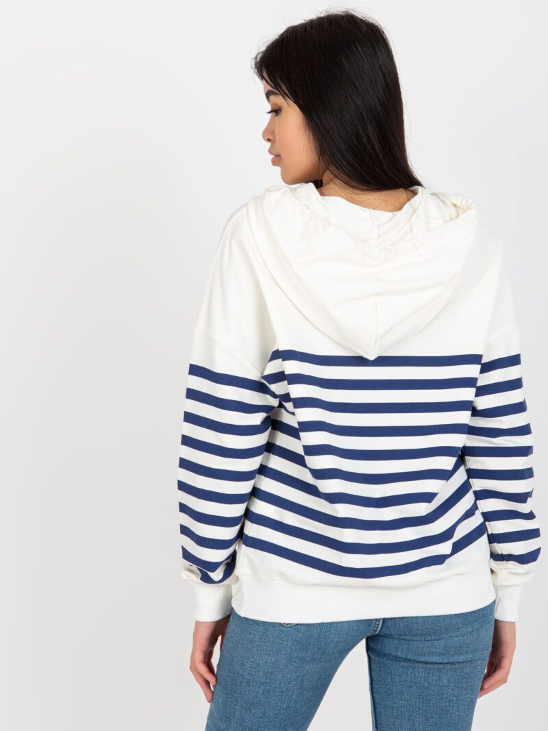 Bluza w paski z kapturem w kolorze ecru - obrazek 6