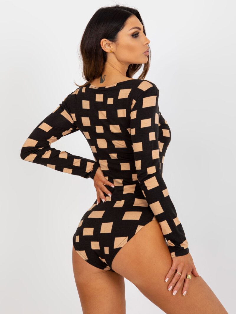 Czarne body damskie we wzory - obrazek 2