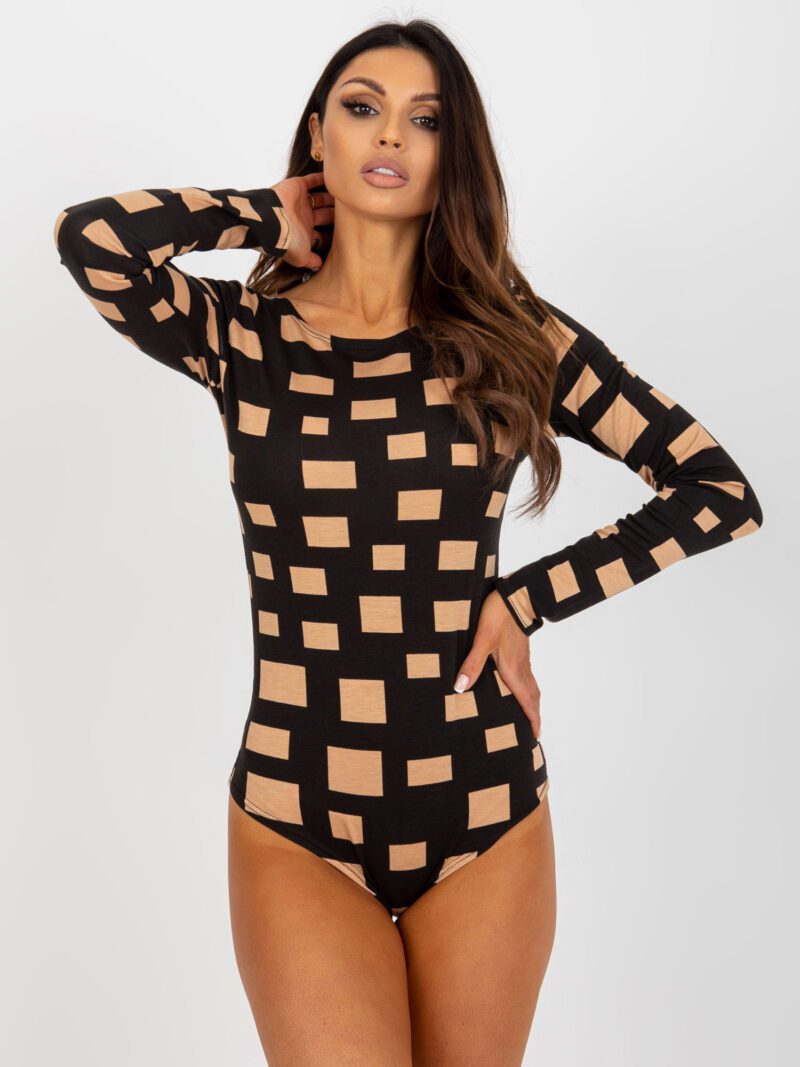 Czarne body damskie we wzory - obrazek 5