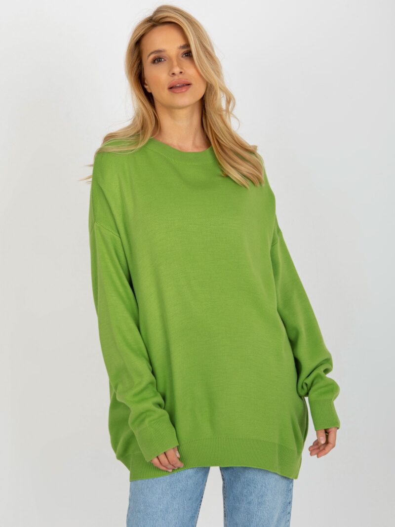 Jasnozielony sweter damski oversize