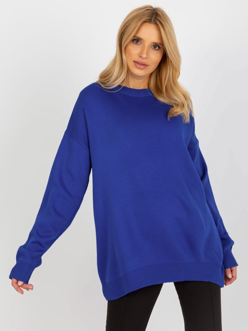 Niebieski sweter damski oversize