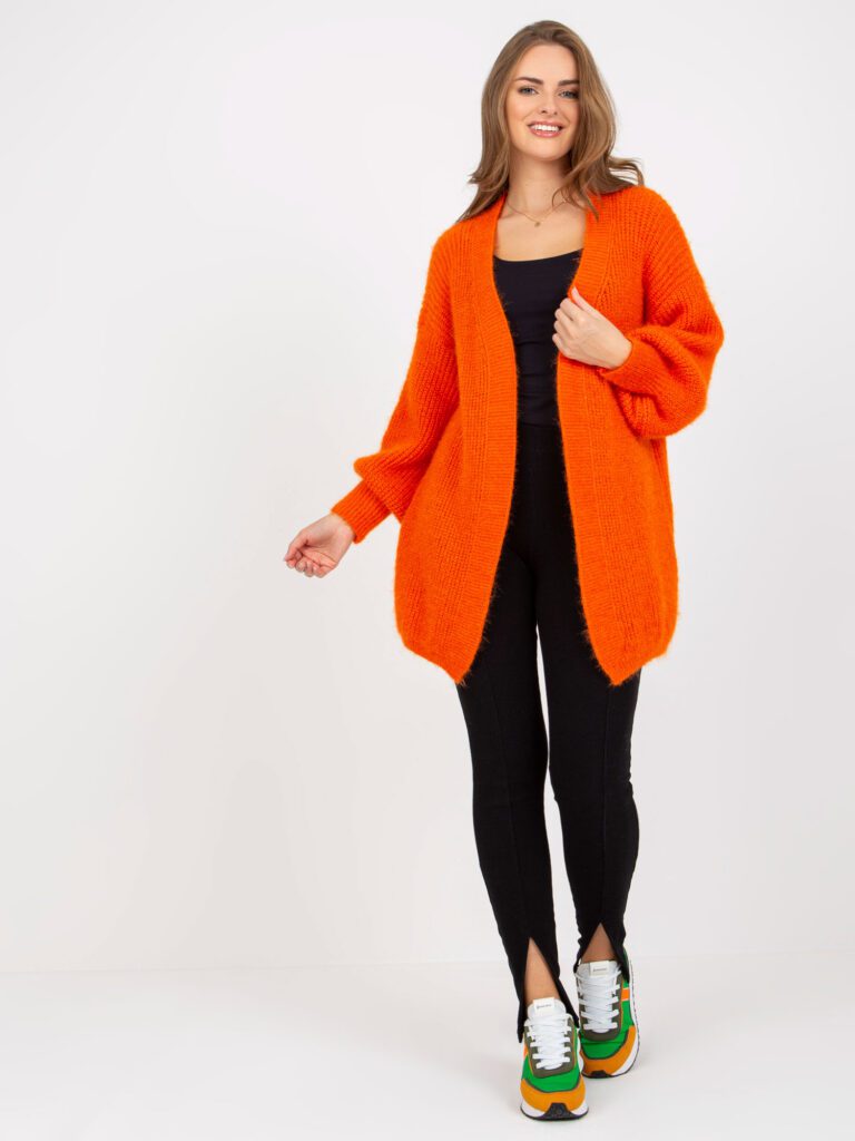 pomarańczowy sweter damski kardigan