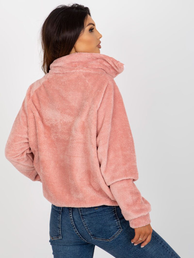 Pudrowa bluza miś z kieszeniami - obrazek 5