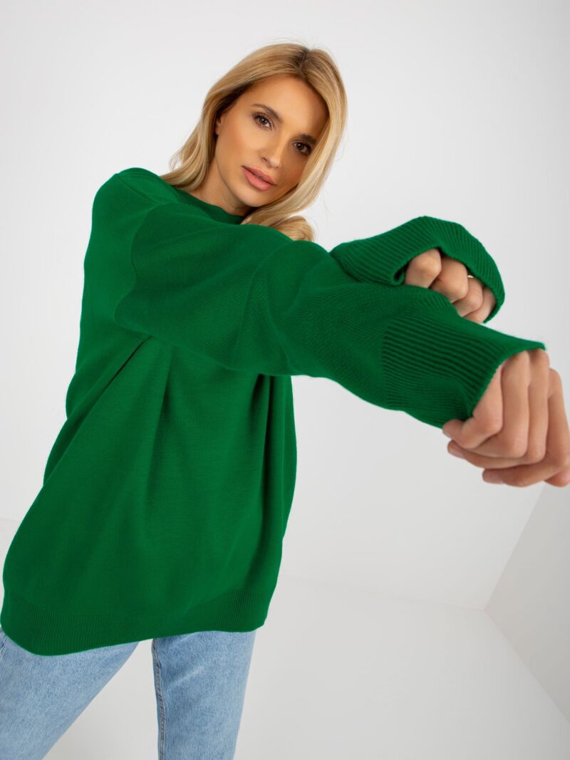 Zielony sweter damski oversize - obrazek 5