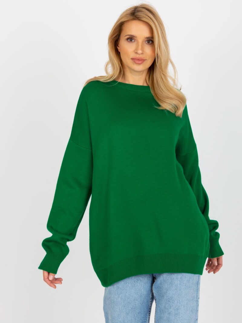 Zielony sweter damski oversize - obrazek 6