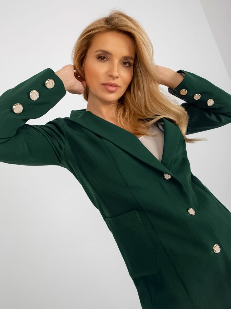 Elegancka zielona marynarka damska - obrazek 3