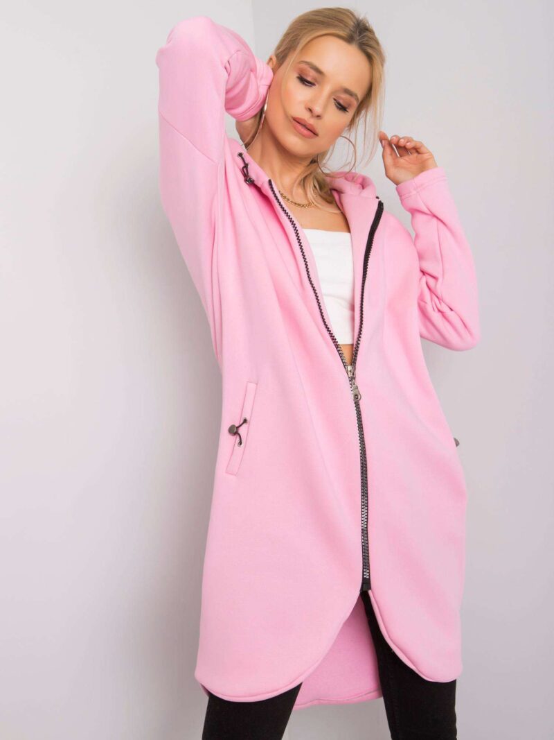 pudrowa bluza rozpinana damska