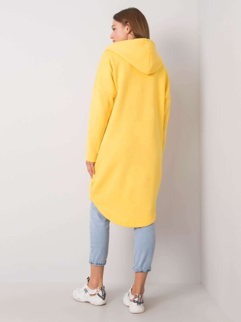 Żółta bluza damska oversize z kapturem - obrazek 4