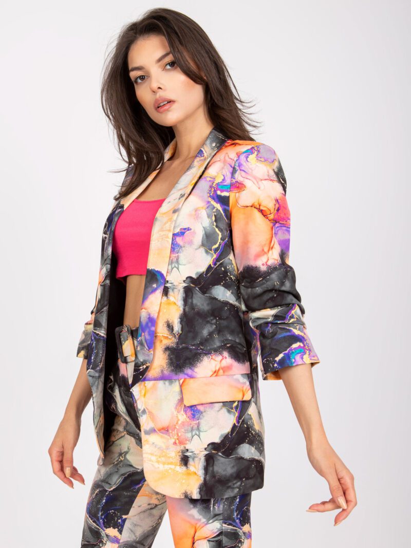czarna marynarka w printy