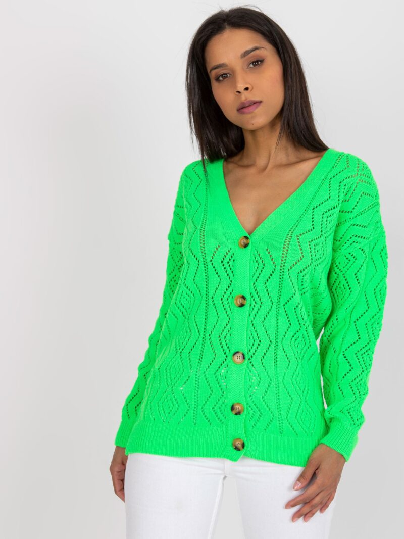 fluo zielony sweter damski