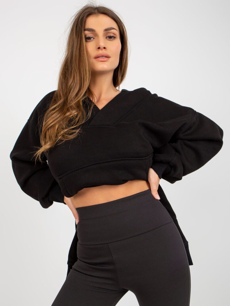 Czarny komplet dresowy damski oversize - obrazek 6