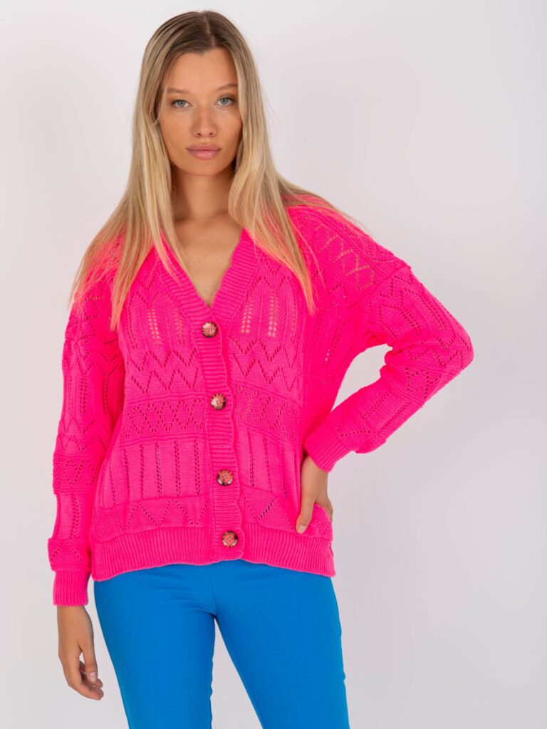 różowy sweter damski ażurowy