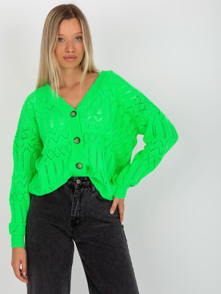 zielony fluorescencyjny sweter damski
