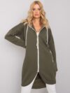 długa bluza zapinana na zamek khaki