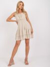 beżowa letnia sukienka mini