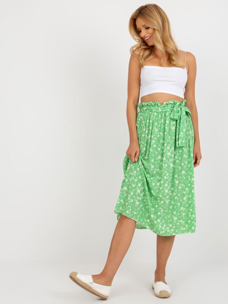 zielona spódnica we wzory