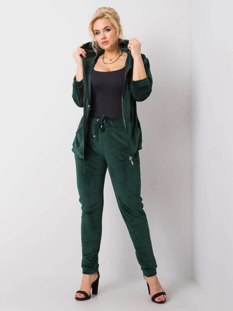 zielony komplet welurowy plus size