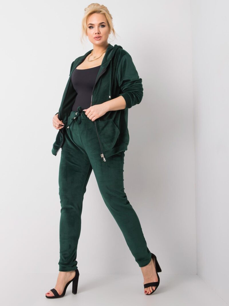 Zielony komplet welurowy plus size - obrazek 2