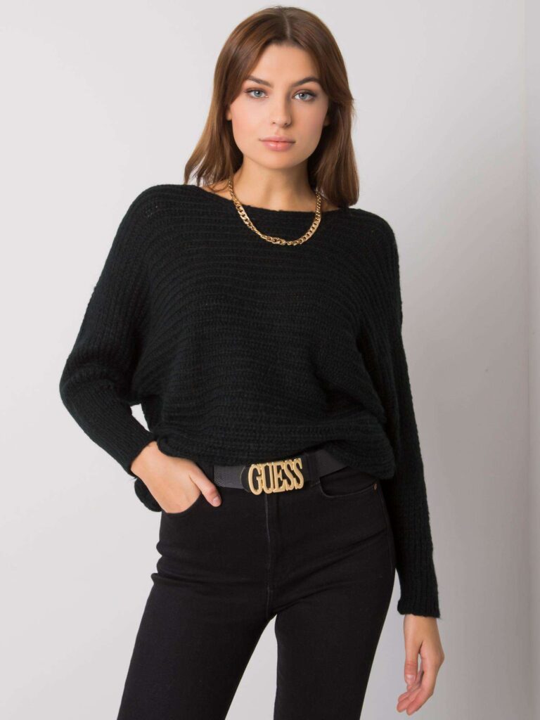 czarny luźny sweter