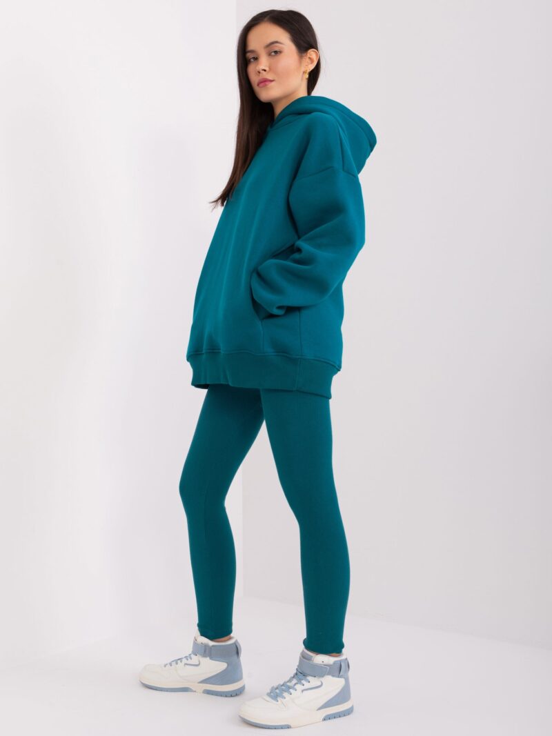 Morski komplet damski z bluzą oversize i legginsami - obrazek 4