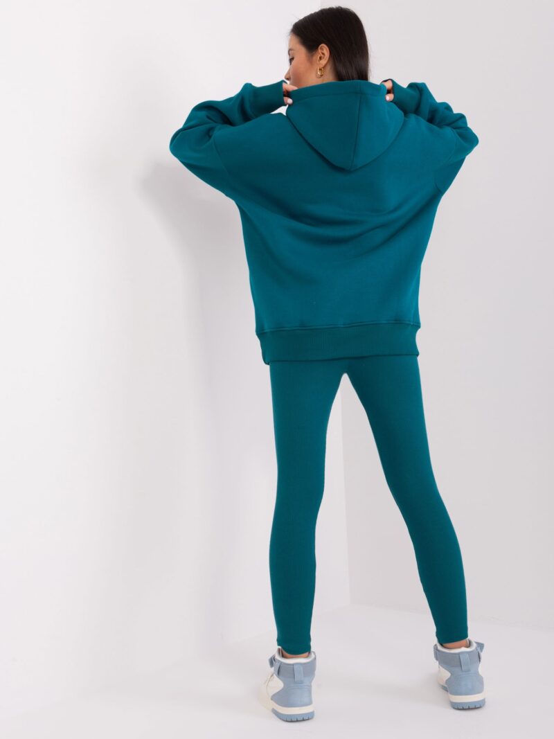 Morski komplet damski z bluzą oversize i legginsami - obrazek 5