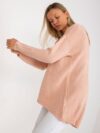 pudrowy sweter damski oversize