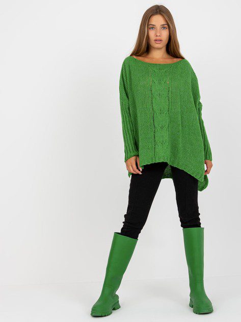 zielony sweter oversize damski