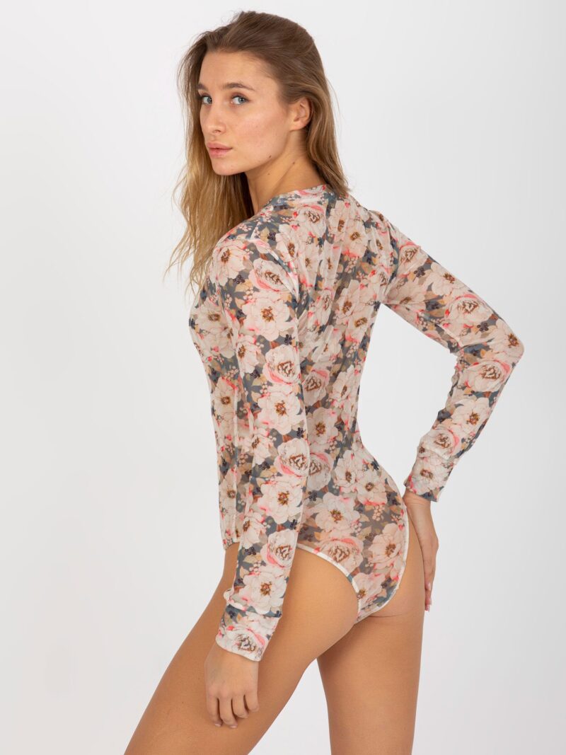Damskie body w kwiaty z długim rękawem - obrazek 5
