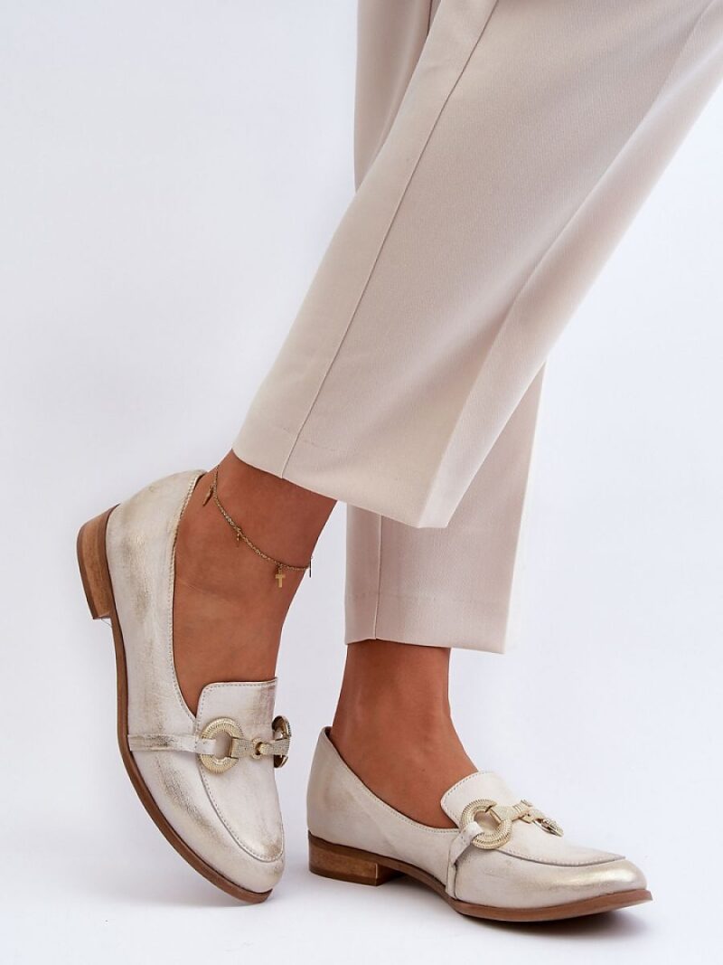 Mokasyny Model Zazoo 2880/004 Gold - Step in style - obrazek 2