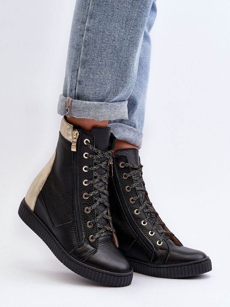 Trampki na koturnie Model Zazoo 3081 Black - Step in style