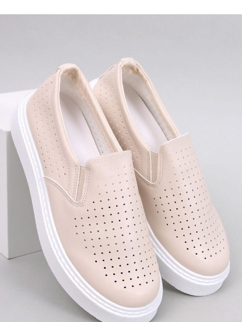 Trampki slip-on ażurowe TOWNS BEIGE - Inello
