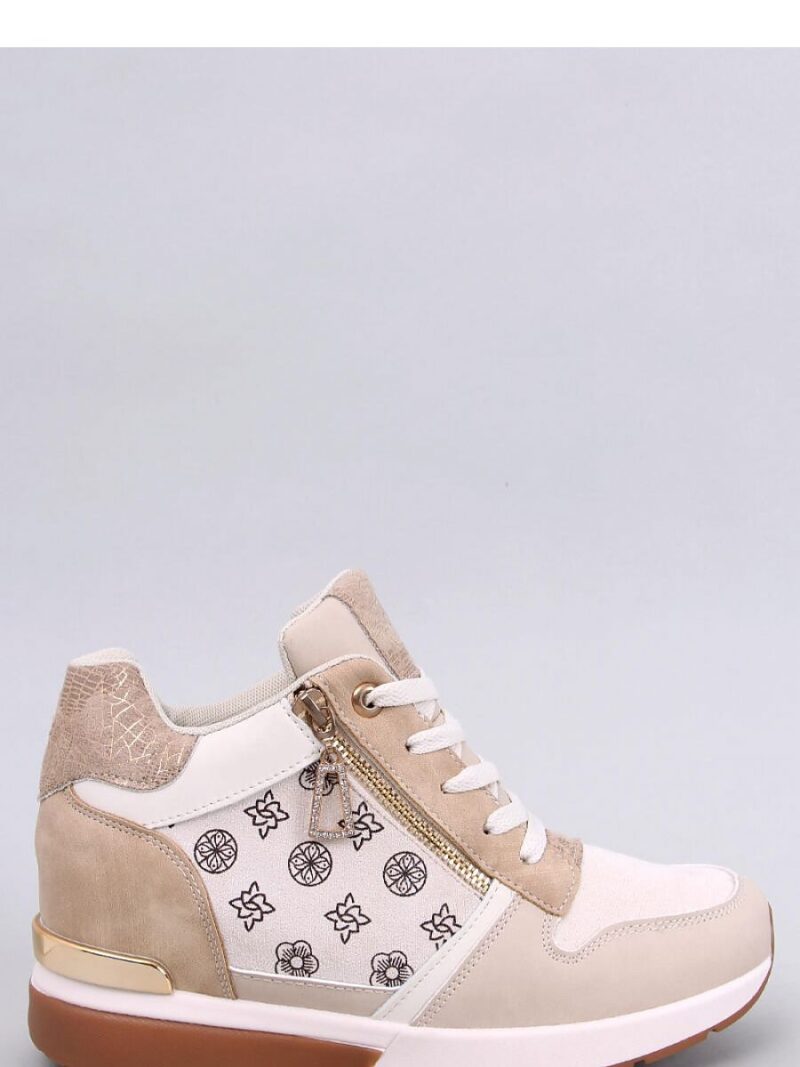 Sneakersy na koturnie TELTS BEIGE - Inello